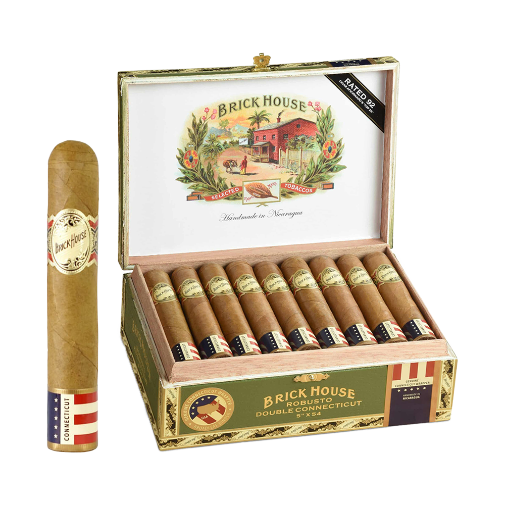 Brick House Robusto Double Connecticut 5 × 54 cigar with Connecticut Shade wrapper – Santa Monica Cigars