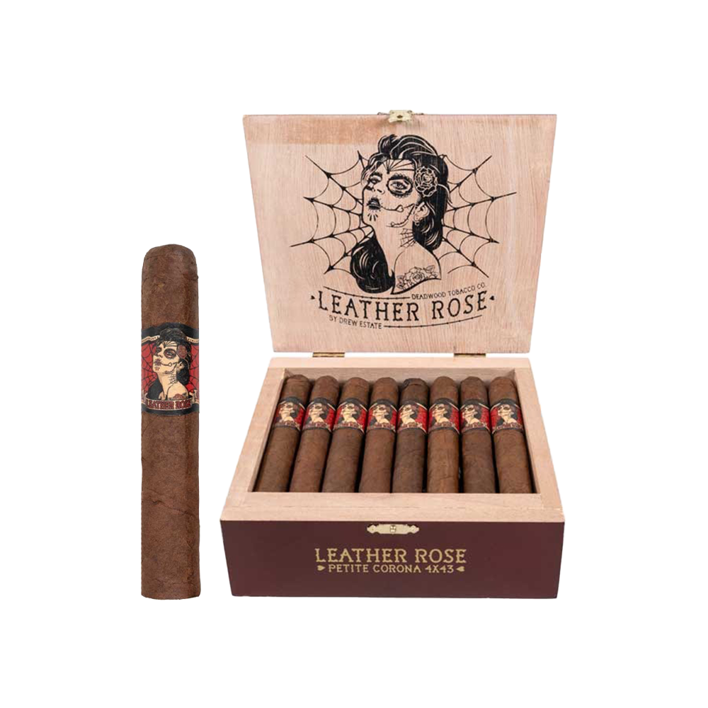 Deadwood Leather Rose Petite Corona 4 x 43 maduro cigar by Drew Estate