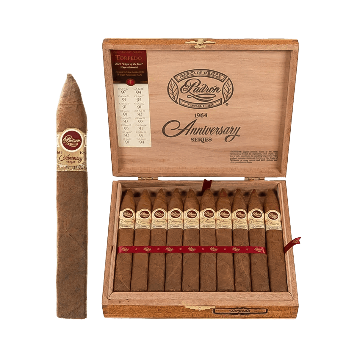 Padron 1964 Anniversary Torpedo Natural box-pressed figurado cigar