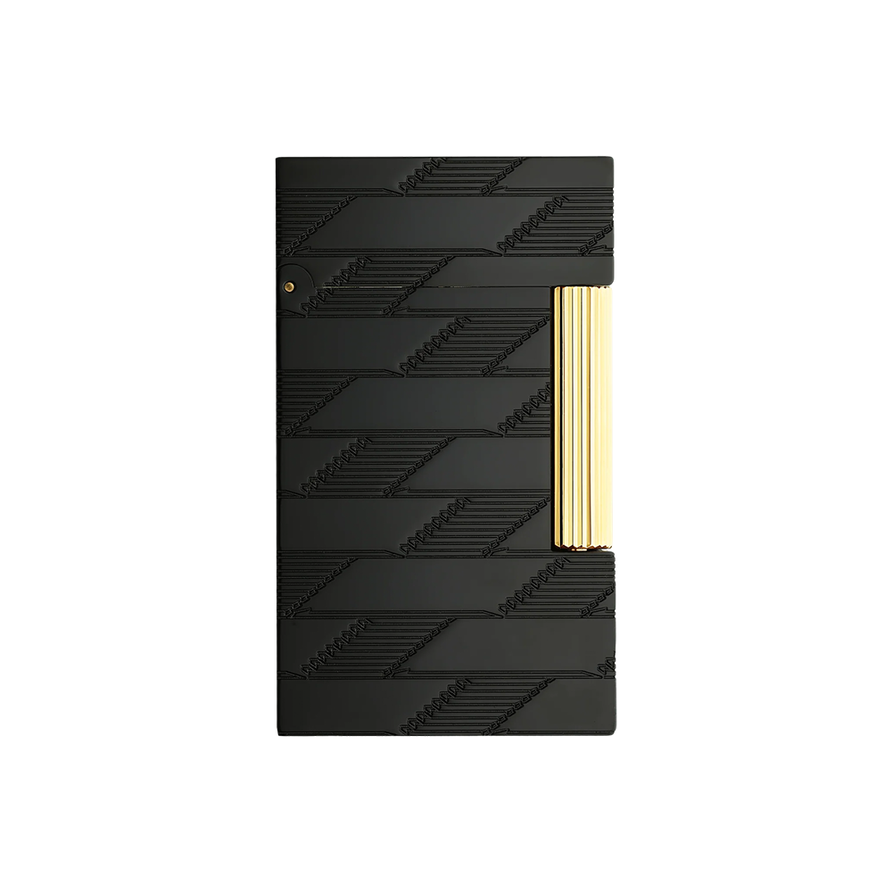 S.T. Dupont Ligne 2 Guilloche Black and Gold Luxury Cigar Lighter
