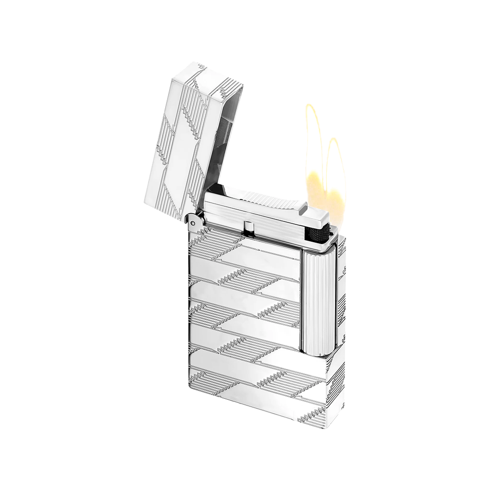 S.T. Dupont Ligne 2 Guilloche Silver Luxury Cigar Lighter