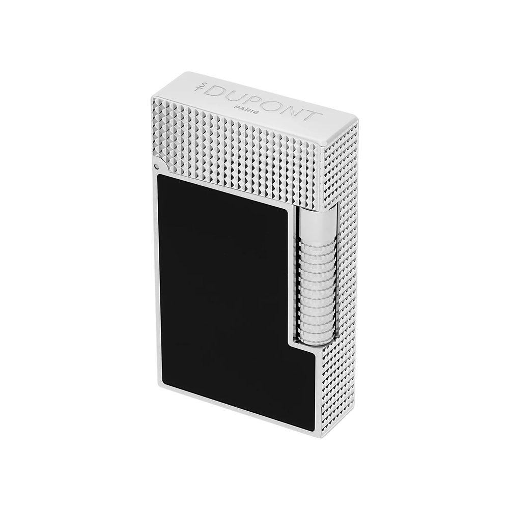 S.T. Dupont Le Grand Cling Black Lacquer Palladium Luxury Cigar Lighter with Dual Flame Ignition and Signature Cling