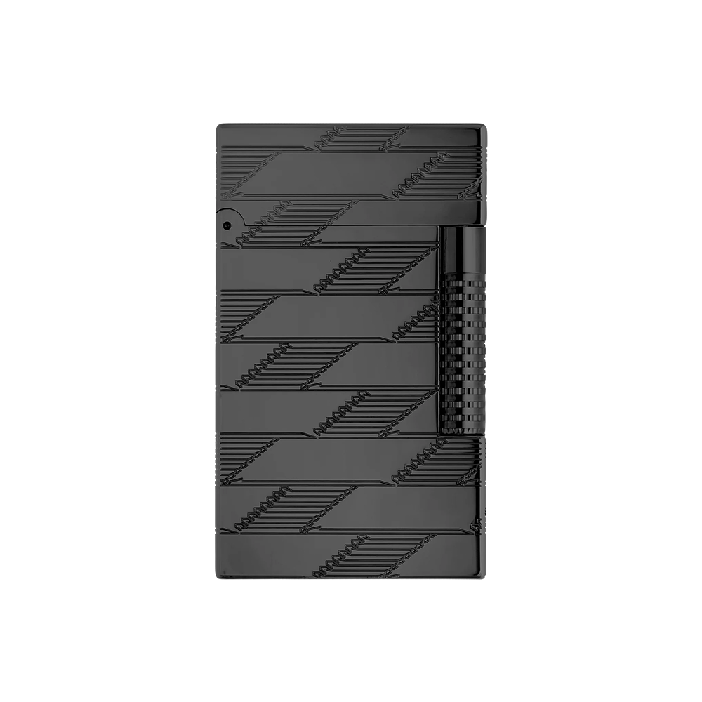 S.T. Dupont Le Grand Cling Guilloche Black Luxury Cigar Lighter with Dual Flame Ignition and Premium French Craftsmanship