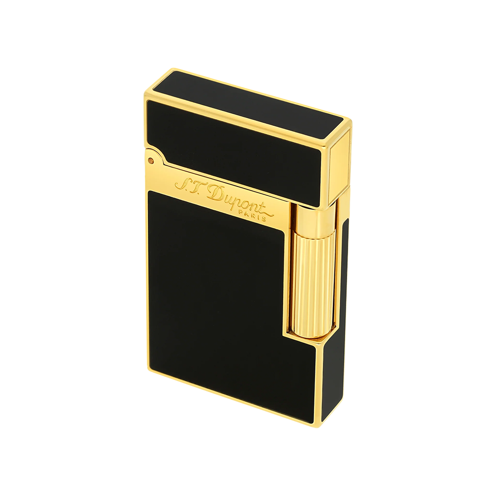 S.T. Dupont Ligne 2 Lacquered Black and Gold Luxury Cigar Lighter