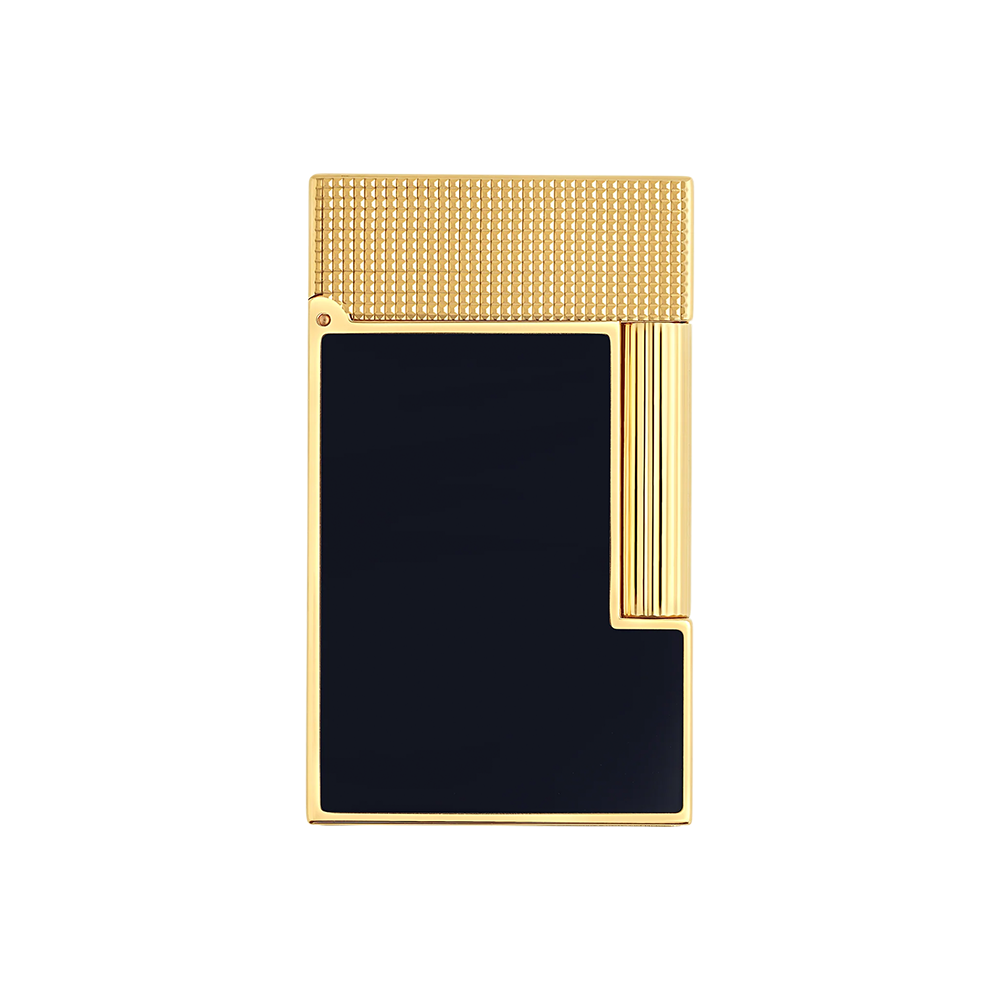 S.T. Dupont Ligne 2 Lacquered MicroDiamond Head Navy Blue and Gold Luxury Cigar Lighter