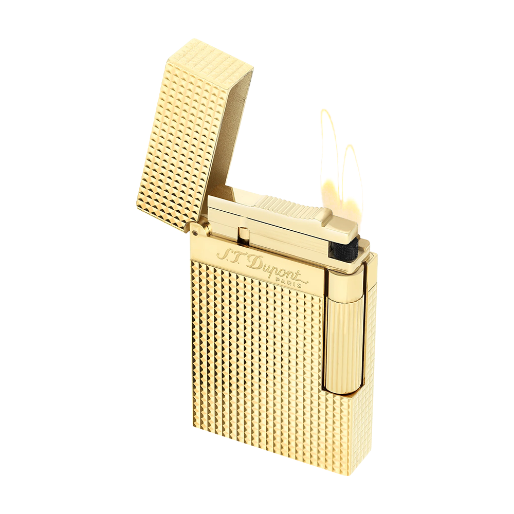 S.T. Dupont Ligne 2 Gold Plated Diamond Head Luxury Cigar Lighter