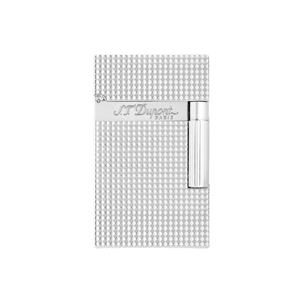 S.T. Dupont Ligne 2 Silver Plated Diamond Head Luxury Cigar Lighter