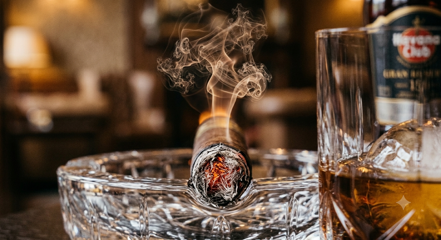 Cigar and Rum Close up