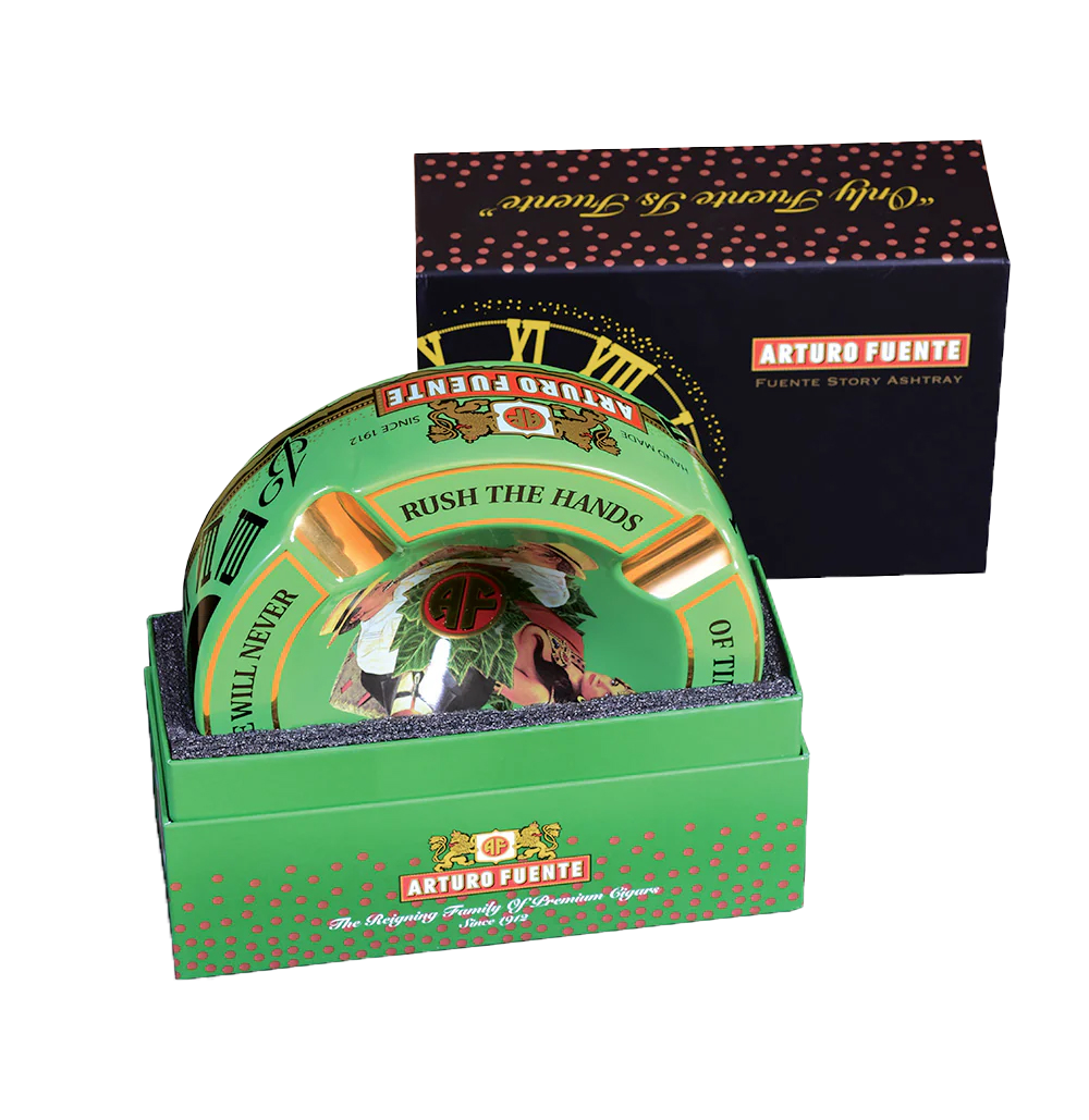 Arturo Fuente Rnd Dec Ceramic "Hands of Time" Ashtray Green