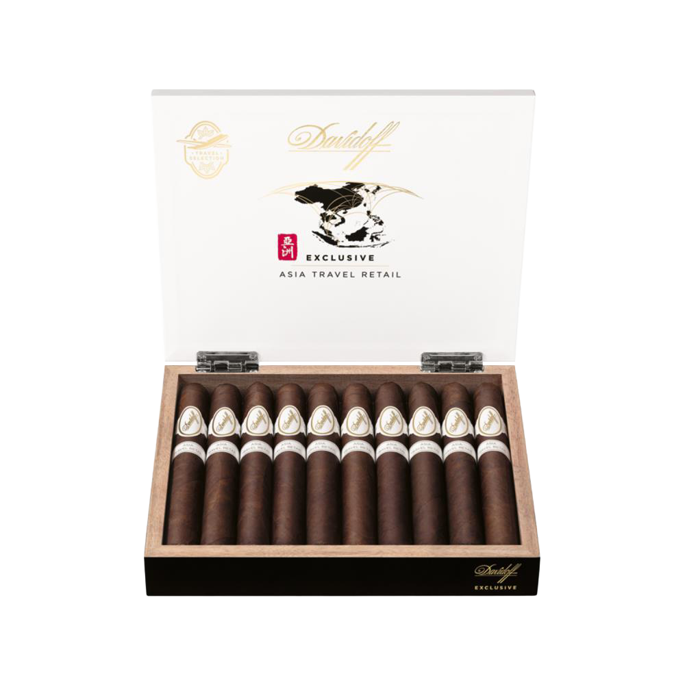 Box of Asia Travel Retail cigars with visible branding on a white background