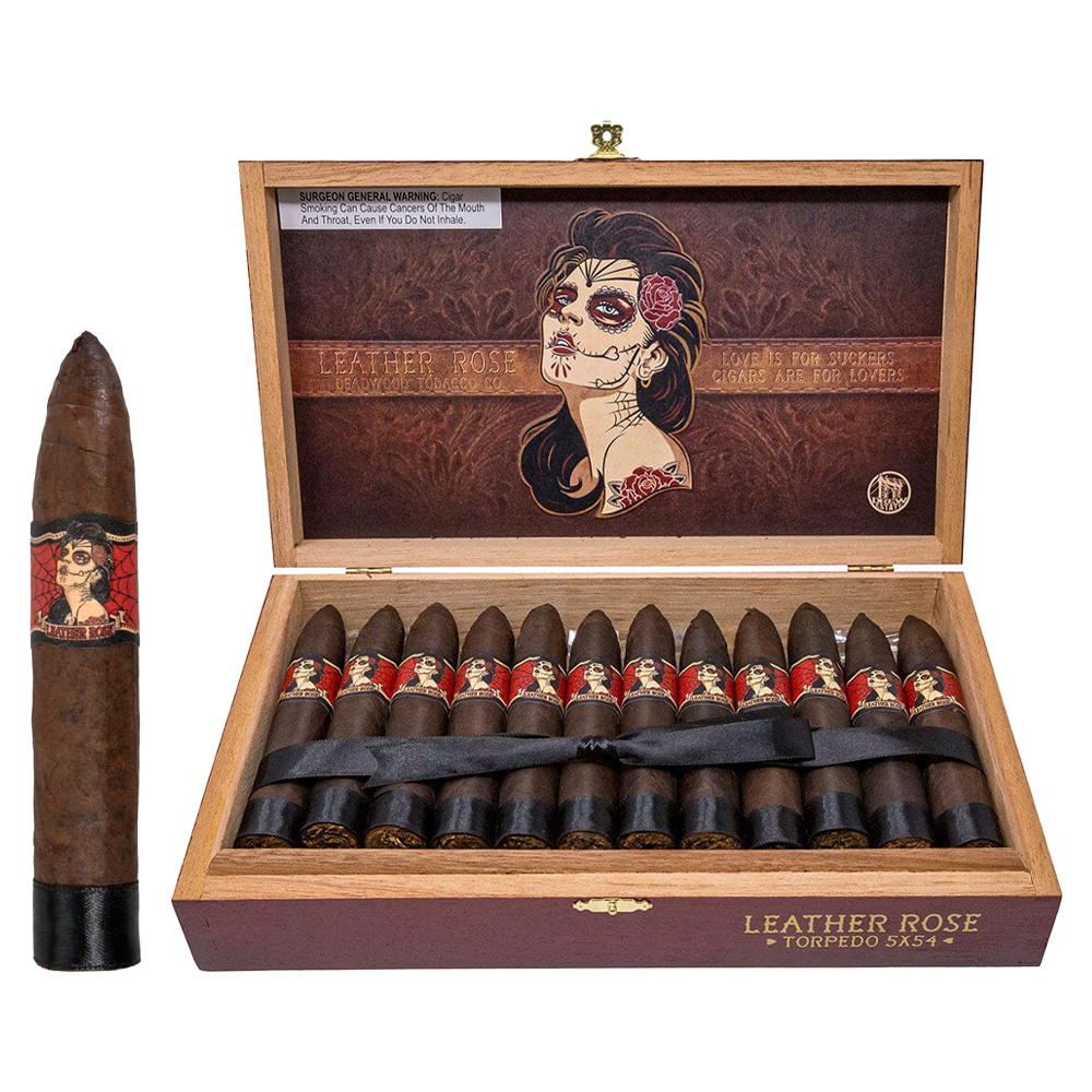 Deadwood Leather Rose Torpedo 5 x 54 maduro cigar by Drew Estate