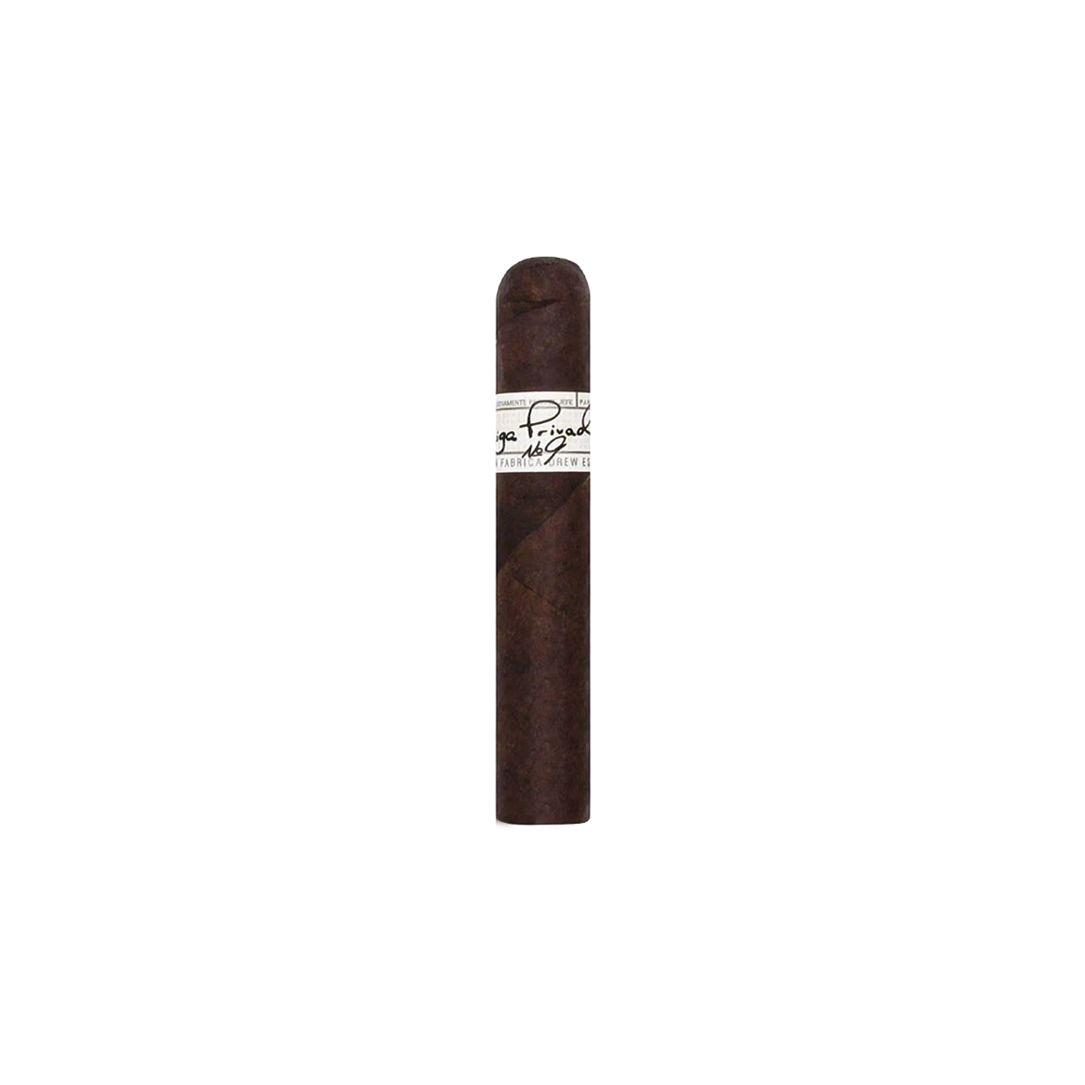 Liga Privada No. 9 Robusto full-bodied premium cigar with dark wrapper displayed inside Santa Monica Cigars humidor