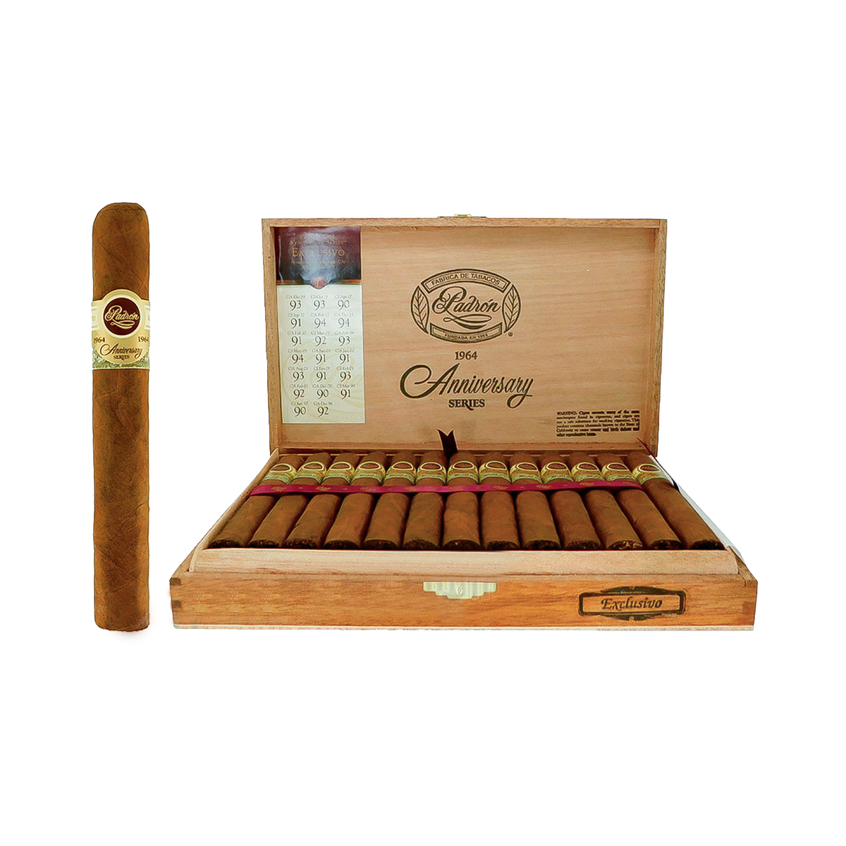 Padron 1964 Anniversary Exclusivo Natural box-pressed robusto cigar