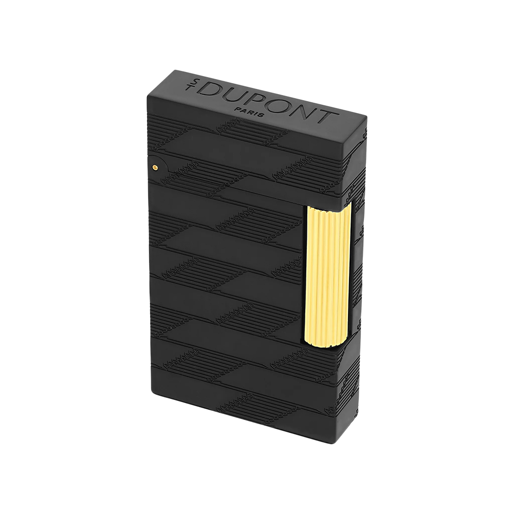 S.T. Dupont Ligne 2 Guilloche Black and Gold Luxury Cigar Lighter