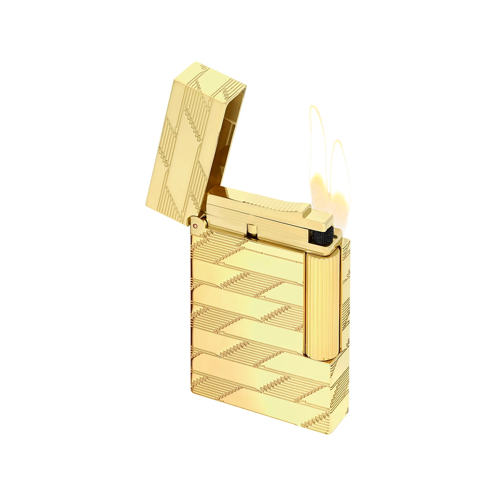 S.T. Dupont Ligne 2 Guilloche Yellow Gold Luxury Cigar Lighter