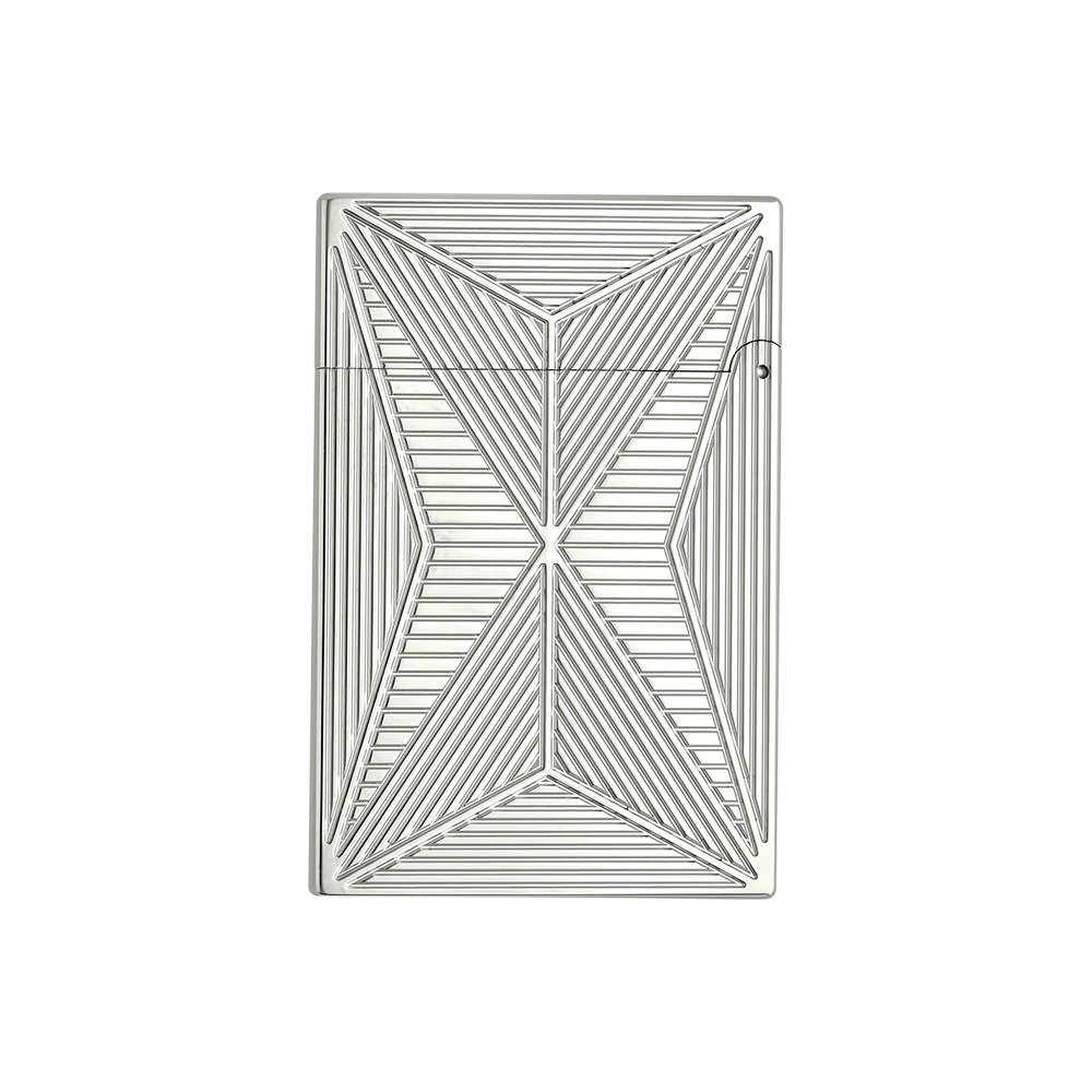 S.T. Dupont Ligne 2 Small Fire X Silver Luxury Cigar Lighter with Premium French Craftsmanship