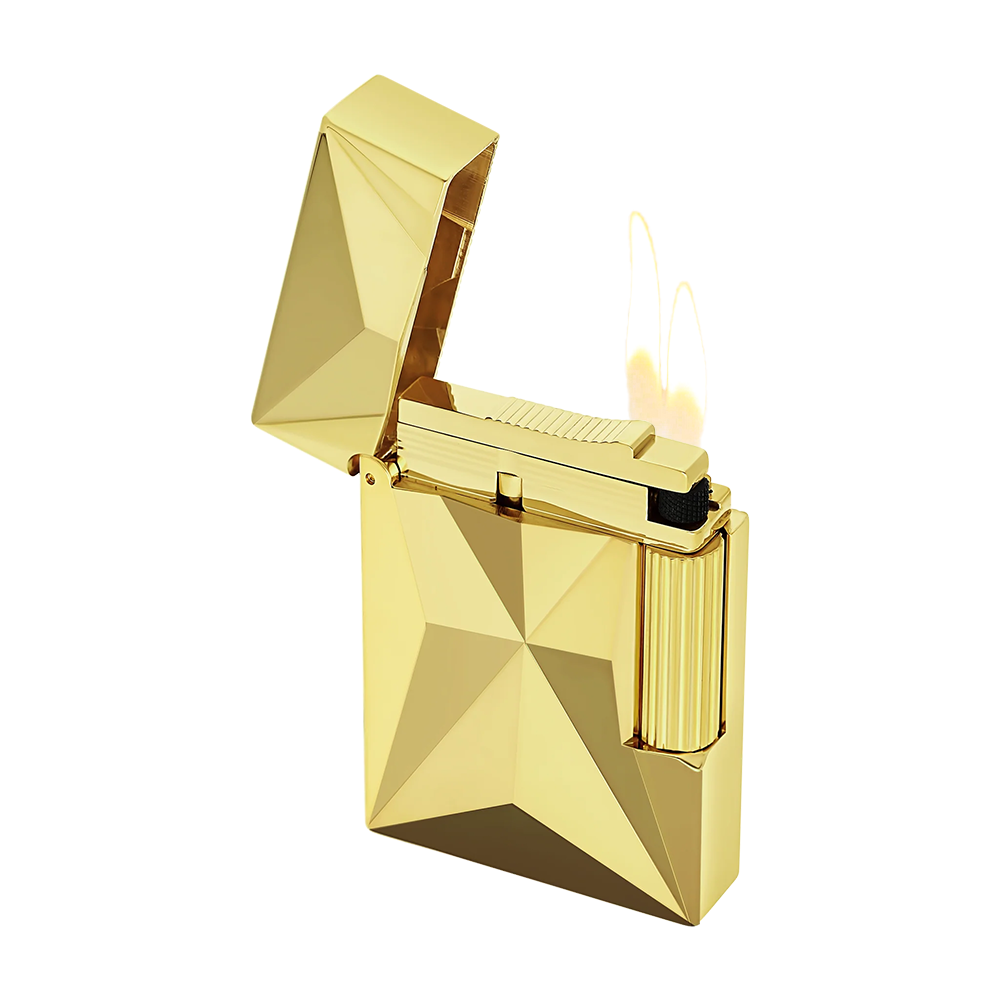 S.T. Dupont Ligne 2 Small Fire X Yellow Gold Luxury Cigar Lighter with Premium French Craftsmanship