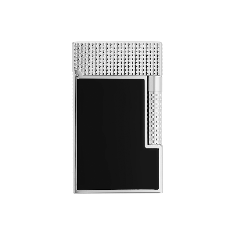 S.T. Dupont Le Grand Cling Black Lacquer Palladium Luxury Cigar Lighter with Dual Flame Ignition and Signature Cling
