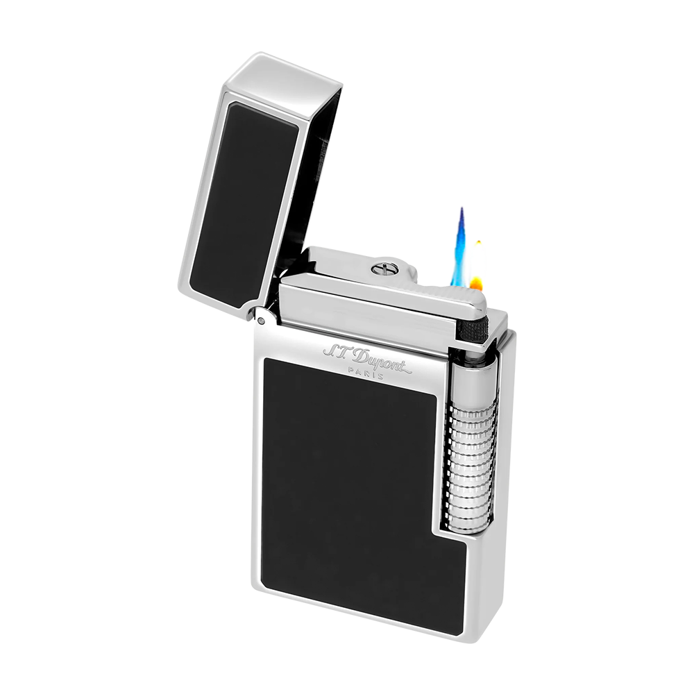S.T. Dupont Le Grand Cling Black Palladium Luxury Cigar Lighter with Dual Flame Ignition and Premium French Craftsmanship