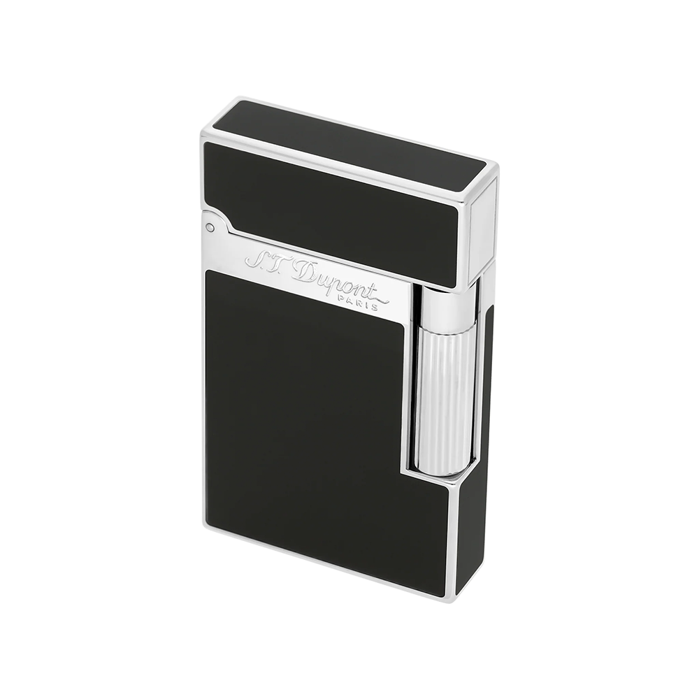 S.T. Dupont Ligne 2 Lacquered Black and Silver Luxury Cigar Lighter