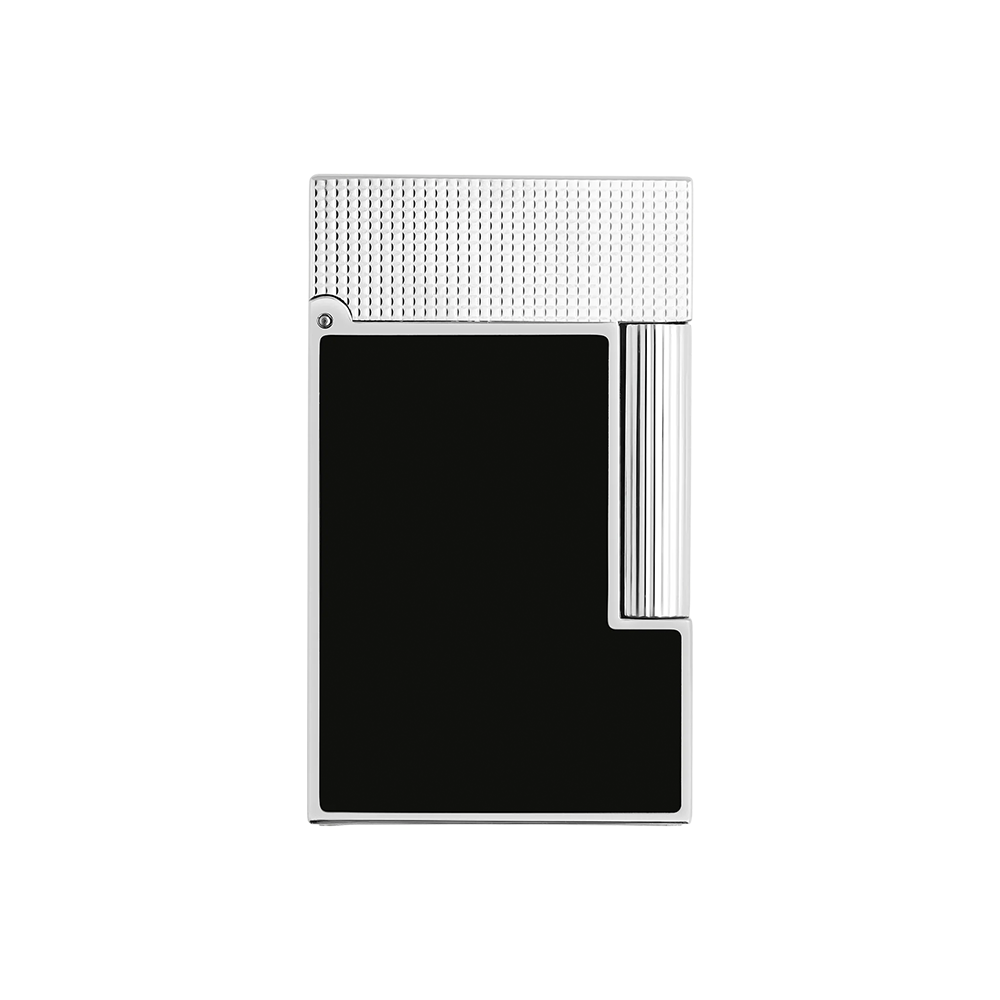S.T. Dupont Ligne 2 Lacquered MicroDiamond Head Black and Silver Luxury Cigar Lighter