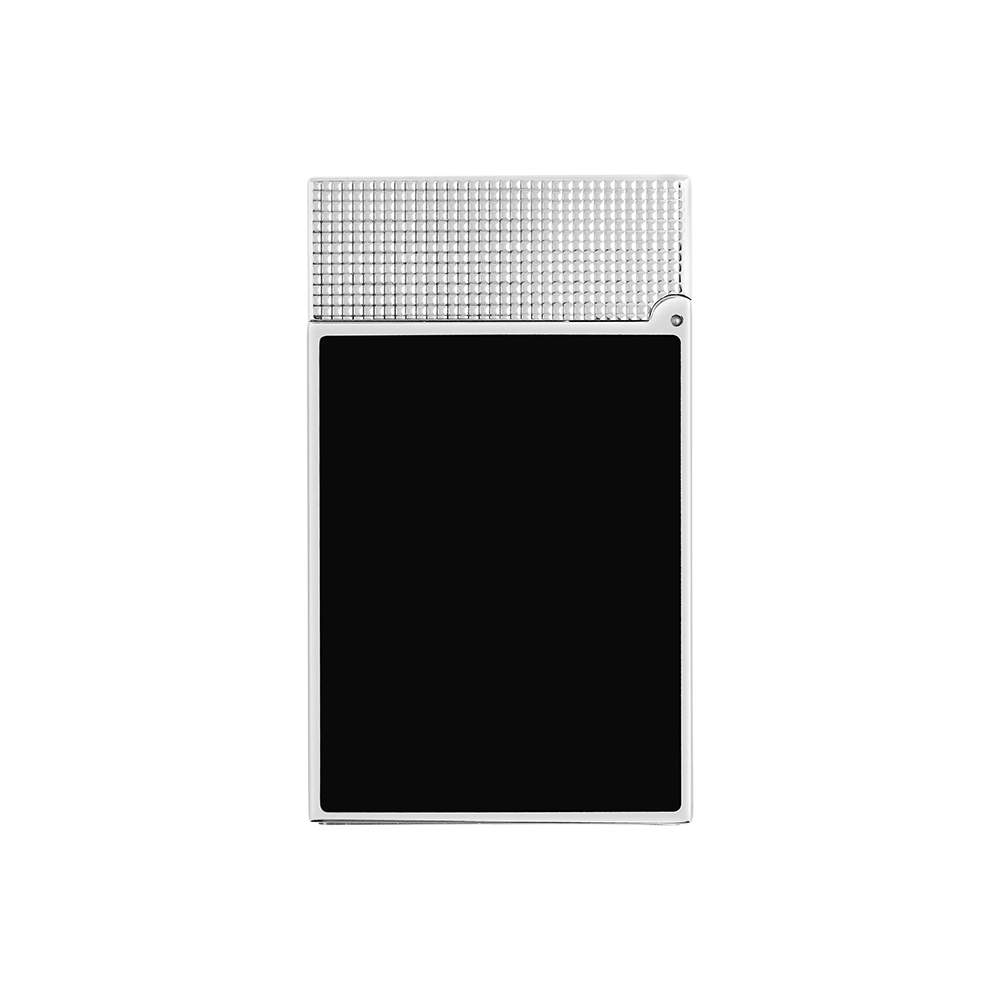 S.T. Dupont Ligne 2 Lacquered MicroDiamond Head Black and Silver Luxury Cigar Lighter