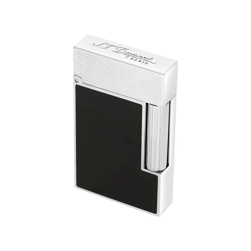 S.T. Dupont Ligne 2 Lacquered MicroDiamond Head Black and Silver Luxury Cigar Lighter