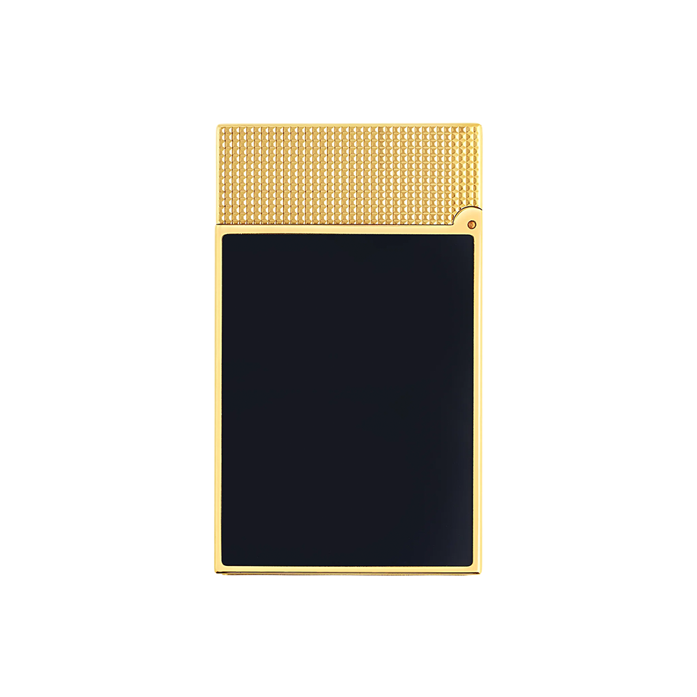 S.T. Dupont Ligne 2 Lacquered MicroDiamond Head Navy Blue and Gold Luxury Cigar Lighter