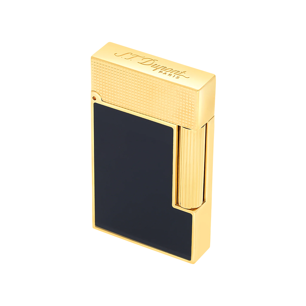 S.T. Dupont Ligne 2 Lacquered MicroDiamond Head Navy Blue and Gold Luxury Cigar Lighter
