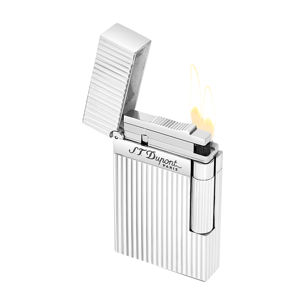S.T. Dupont Ligne 2 Vertical Lines Silver Luxury Cigar Lighter