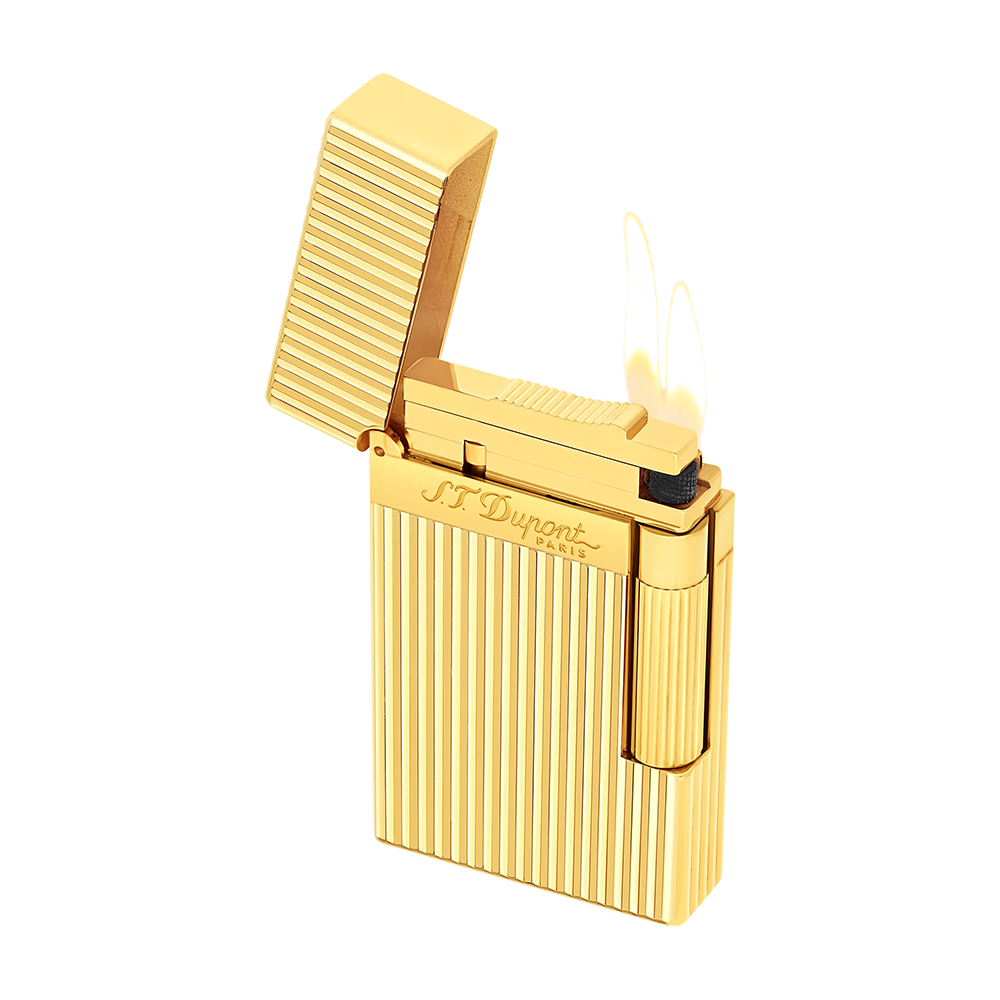 S.T. Dupont Ligne 2 Vertical Lines Yellow Gold Luxury Cigar Lighter