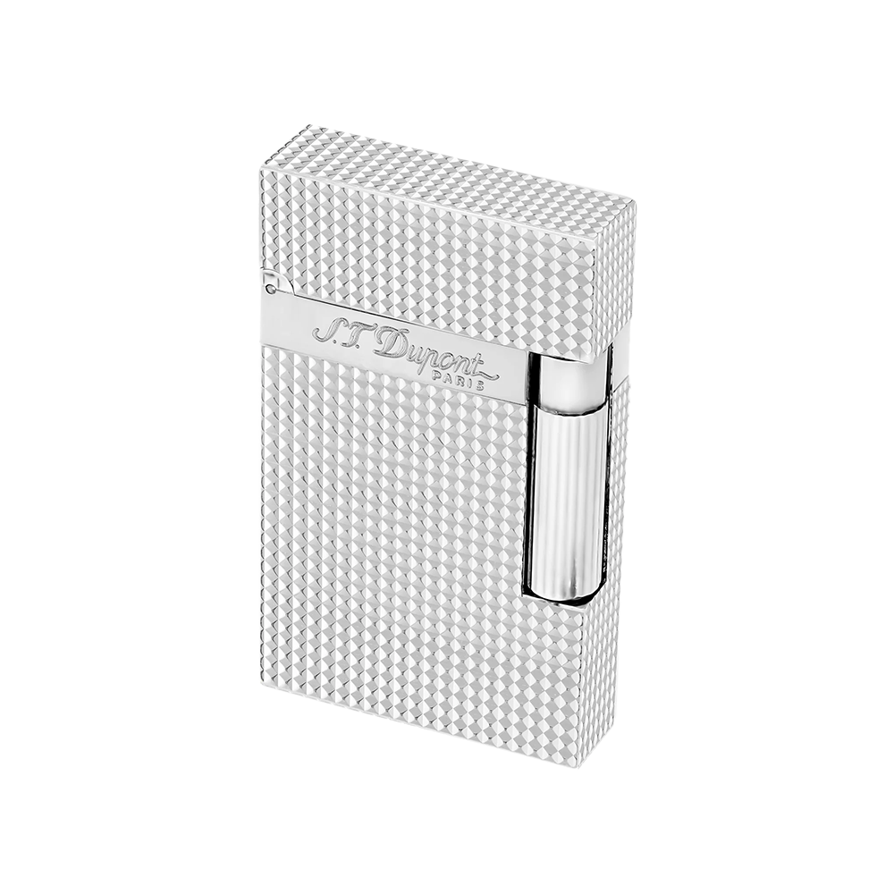 S.T. Dupont Ligne 2 Silver Plated Diamond Head Luxury Cigar Lighter