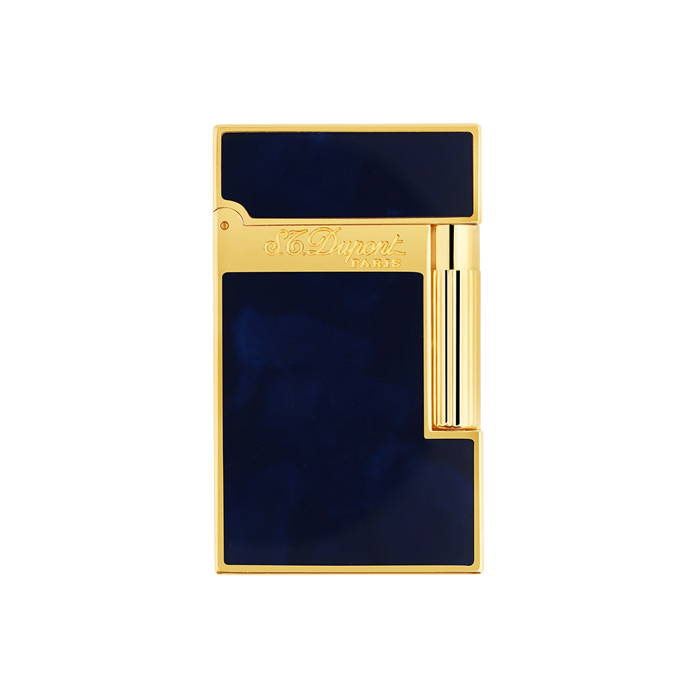 S.T. Dupont Ligne 2 Atelier Natural Lacquer Navy Blue and Gold Luxury Cigar Lighter