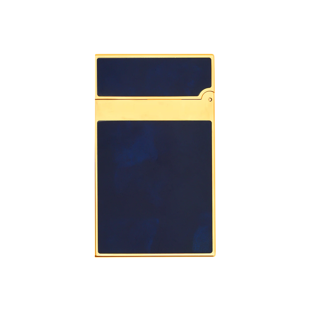S.T. Dupont Ligne 2 Atelier Natural Lacquer Navy Blue and Gold Luxury Cigar Lighter
